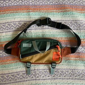 Topo Designs Mini Quick Pack Sling Bag | Hiking FannyPack Teal Khaki EUC